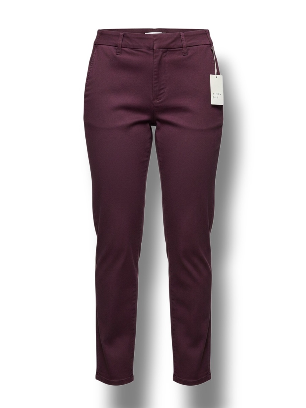 A New Day Women’s High Rise Stretch Straight Pants Burgundy 12R